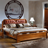 新中式实木床 仿古床 双人床 1.8米 现代婚床 高档明清小户型家具