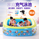 曼波鱼屋婴儿游泳池充气儿童游泳池家用加厚宝宝游泳桶新生儿方形