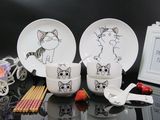 多款韩式卡通陶瓷餐具微波创意儿童盘子家用碗碟骨瓷可爱套装