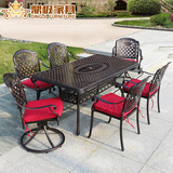 户外桌椅 阳台庭院花园休闲桌椅户外铸铝家具咖啡酒店会所藤桌椅