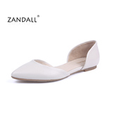 ZANDALL2016春夏新款 真皮中空平底鞋尖头鞋 羊皮女鞋 舒适单鞋