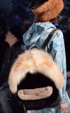 2015秋冬莫斯奇诺同款双肩包男女士背包毛毛书包旅行包皮草包