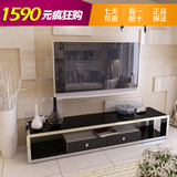 现代大理石电视柜不锈钢电视柜钢化玻璃茶几地柜定做不锈钢电视柜