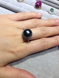 【达源珠宝】18K金镶嵌黑珍珠戒指 珍珠裸石来料设计定制加工11