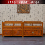 中式仿古珠宝柜 实木货柜精品展示柜 榆木陈列柜两门两斗玻璃柜
