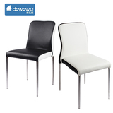 一对不锈钢皮椅子 黑白色靠背餐椅 长宽高 50*44*47*83cm 2把起卖