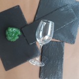 黑色板岩餐盘 纯天然环保寿司盘毛边青石板托盘西餐厅石材餐盘/垫