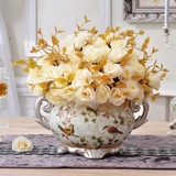 欧式花盆陶瓷工艺品复古花艺花器客厅创意装饰摆件后现代餐桌花瓶