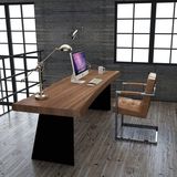 胡桃木 实木办公桌书桌 原木大板餐桌台式电脑桌职员桌写字台桌子