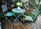法式乡村怀旧花园户外庭院阳台做旧铁质桌椅别墅露台折叠店铺桌椅