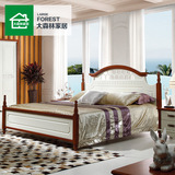 大森林家具欧式双人实木床1.8米1.5成人大床地中海橡木婚床五包B9