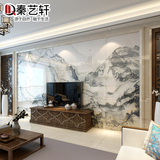 客厅微晶石电视背景墙瓷砖中式简约3D大理石背景墙砖山水画影视墙