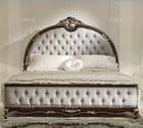 法式古典雕花实木床卧室布艺软靠公主床欧式高档婚床双人床定做