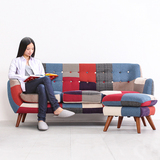 现代简约沙发单人位时尚沙发椅北欧个性休闲椅实木艺术布艺创意椅