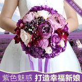 永恒天使 原厂出品 结婚礼物 欧美魅惑紫色新娘捧花 创意礼品