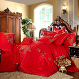 婚庆四件套大红正品十件套结婚六八十件套床品床上用品4件套1.8米