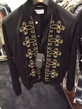 【现货】saint laurent SLP 圣罗兰15SS黑底金色花纹 单排扣外套