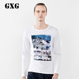 GXG[包邮]男装新款 男士修身白色长袖T恤#33134014