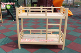 直销幼儿园专用加厚高档樟子松双层床实木上下铺单层护栏午睡床