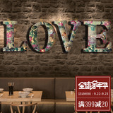 美式复古铁艺墙面LED灯壁挂咖啡店铺墙饰挂件 创意酒吧墙上装饰品