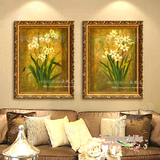 纯手绘装饰油画 客厅卧室餐厅壁画玄关走廊花卉组合挂画HD586