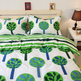儿童绿色四件套 森林床上四件套 树纯棉被套 4件套全棉床单人床品