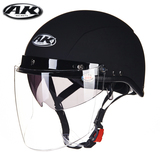 AK/艾凯头盔摩托车双镜片夏盔电动车防护帽哈雷半盔男女士半覆式