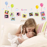 卡通气球照片墙贴纸 宝宝儿童卧室床头背景相框壁贴 白云创意装饰