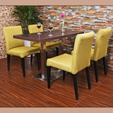 咖啡厅桌椅西餐厅卡座沙发桌子奶茶店甜品店快餐桌椅皮布软包椅子