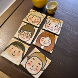 创意棉麻杯垫方形布艺餐垫京剧脸谱中式卡通复古百搭茶垫个性礼物