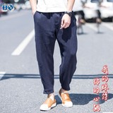 我的脉搏 中国风复古 宽松舒适亚麻长裤 男士夏季透气棉麻休闲裤