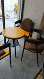 美式复古实木餐桌椅铁艺休闲酒吧咖啡厅靠背吧台椅子高脚办公椅