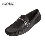 ASOBIO 2015春季新款男式 欧美时尚金属扣饰马毛豆豆鞋3512061301