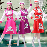 2016新款长款少数民族蒙古族大摆裙广场舞舞蹈服表演演出服装女裙