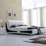 欧式软体实木床皮床真皮床1.8米1.5米双人床气动储物婚床送货安装