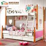 韩式儿童床田园上下床母子双层床实木高低床子母床成人储物组合床