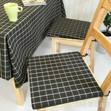 欧式棕黑格子布艺椅垫 卡座海绵坐垫 椅子垫 办公室座垫 可拆洗