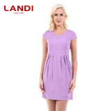 LANDI B3 蓝地2016 夏季新款专柜正品短袖收腰连衣裙LPXL321