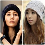 明星同款毛线帽子女秋冬可爱时尚韩国韩版冬季保暖护耳针织冬堆帽