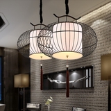 新中式吊灯铁艺鸟笼灯具北欧咖啡厅餐厅复古酒店茶楼工程灯饰2868