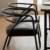美式餐椅铁艺复古办公椅休闲咖啡厅椅子酒吧椅餐厅椅单人沙发椅