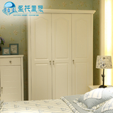 韩式田园衣柜 现代简约三门大衣柜白色卧室整体烤漆衣橱特价包邮