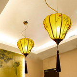 特价仿古典中式吊灯现代手绘布艺异形红灯笼饭店餐厅书房茶楼灯饰