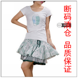 LLBB圣迪奥S12280101女夏装正品纯棉简洁图案休闲圆领短袖T恤衫