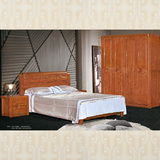 中式实木床 白蜡木床 双人床 1.8米床 衣柜婚床 卧室家具