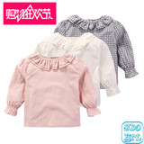 BDO【INS】2015秋冬女童宝宝婴儿新款纯棉长袖加厚花边白衬衫包邮