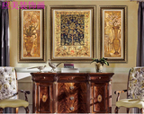 应美高档欧式美式客厅装饰画餐厅有框画三联画组合壁画墙画发财树