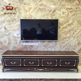 美式电视柜 进口红橡木电视柜 新古典电视柜 欧式实木雕花电视柜