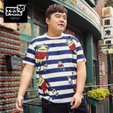 THE PANG潮牌大码男装胖子肥佬加大加肥夏季数码印花卡通短袖t恤