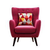 优梵艺术休闲单人沙发椅小型北欧个性美式老虎椅创意布艺沙发坐具